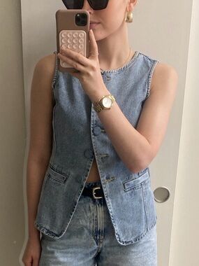 H&M Denim Button-Up Vest
